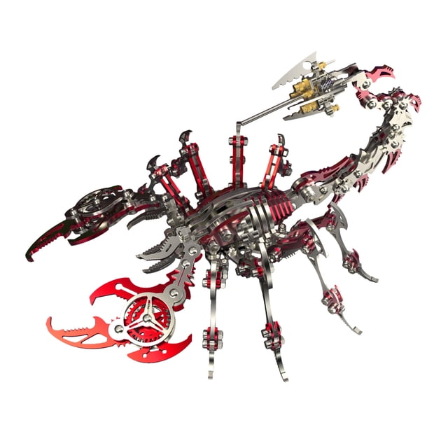 Red Red 3D Metal Scorpion Puzzle Diy Assembly Model Building Toy Brain Teaser Activity