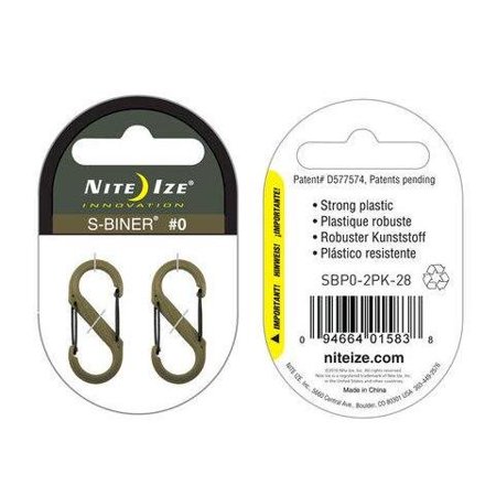 UPC 094664015838 product image for Nite-Ize S-Biner Plastic Size No. 0, 2 Pack Coyote-Black Gates | upcitemdb.com