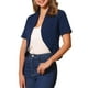 thumbnail image 4 of BLAZER DE TRABAJO CHIC PARA MUJERES INSPIRE, CON CUELLO SHAWL, SIN CUELLO, ABIERTO EN FRONTAL, CORTO, TALLA XL, AZUL OSCURO, 4 of 6