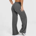 thumbnail image 4 of Resicozy Straight Leggings for Women High Waisted No Front Seam Workout Gym Pants Solid Color Wide Leg Yoga Pants Dark Gray 2XL, 4 of 5