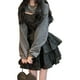 thumbnail image 1 of Vestido de mujer con volantes, estilo negro, con lazo, transpirable, elegante, elegante, vestido de verano para mujer con funda para fiestas, citas, vestido con blusa S (88 a 110 lb), 1 of 8