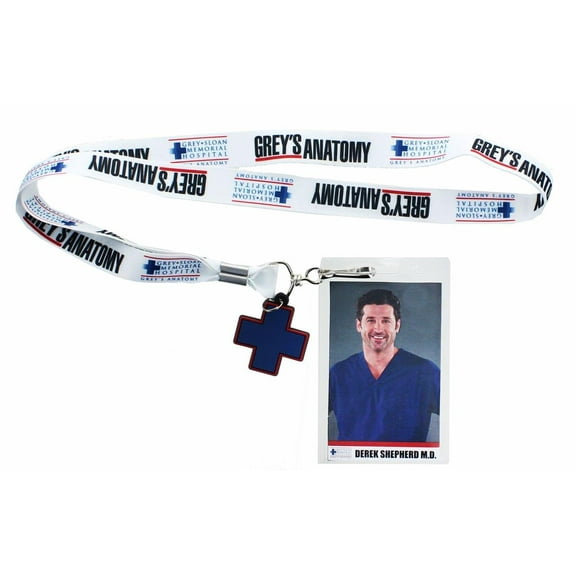 Greys Anatomy Derek Shepherd Lanyard w/ Charm