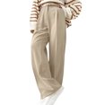 thumbnail image 1 of Pantalones de Traje de Pierna para Mujer, Pantalones Largos Informales de Negocios con Cintura Holgada y Corte Holgado Albaricoque M, 1 of 7