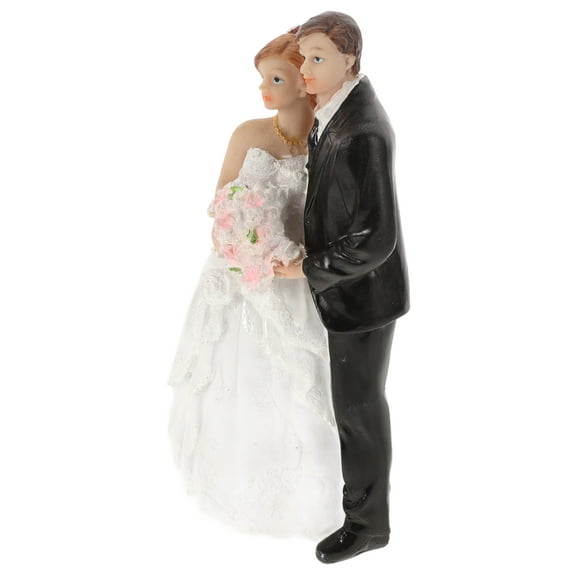 Luxshiny Multicolor Bride and Groom Wedding Cake Topper Resin Figurine Decorative 5.5 Inch Unique Design