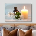thumbnail image 3 of wall26 Canvas Print Wall Art Tropical White Flowers Massage Stone Spa Candles Yoga Nature Photography Realism Rustic Scenic Landscape Colorful for Living Room, Bedroom, Office - 32"x48", 3 of 5