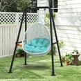 thumbnail image 2 of A-Frame Hammock Chair Stand – Foldable Swing Stand, Porch Swing Frame, Heavy-Duty Foldable Steel Hammock Stand – Supports Up To 300 Lbs – Indoor/Outdoor Use – Stand Only – Black, 2 of 9