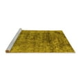 thumbnail image 2 of Ahgly Company Machine Washable Indoor Square Oriental Yellow Industrial Area Rugs, 4' Square, 2 of 4