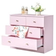 thumbnail image 4 of Ktaxon 4 Drawers Dresser Chests for Bedroom, Wood Chset of Drawers,Dressers Organizer for Bedroom, Living Room,Hallway, Pink, 4 of 10