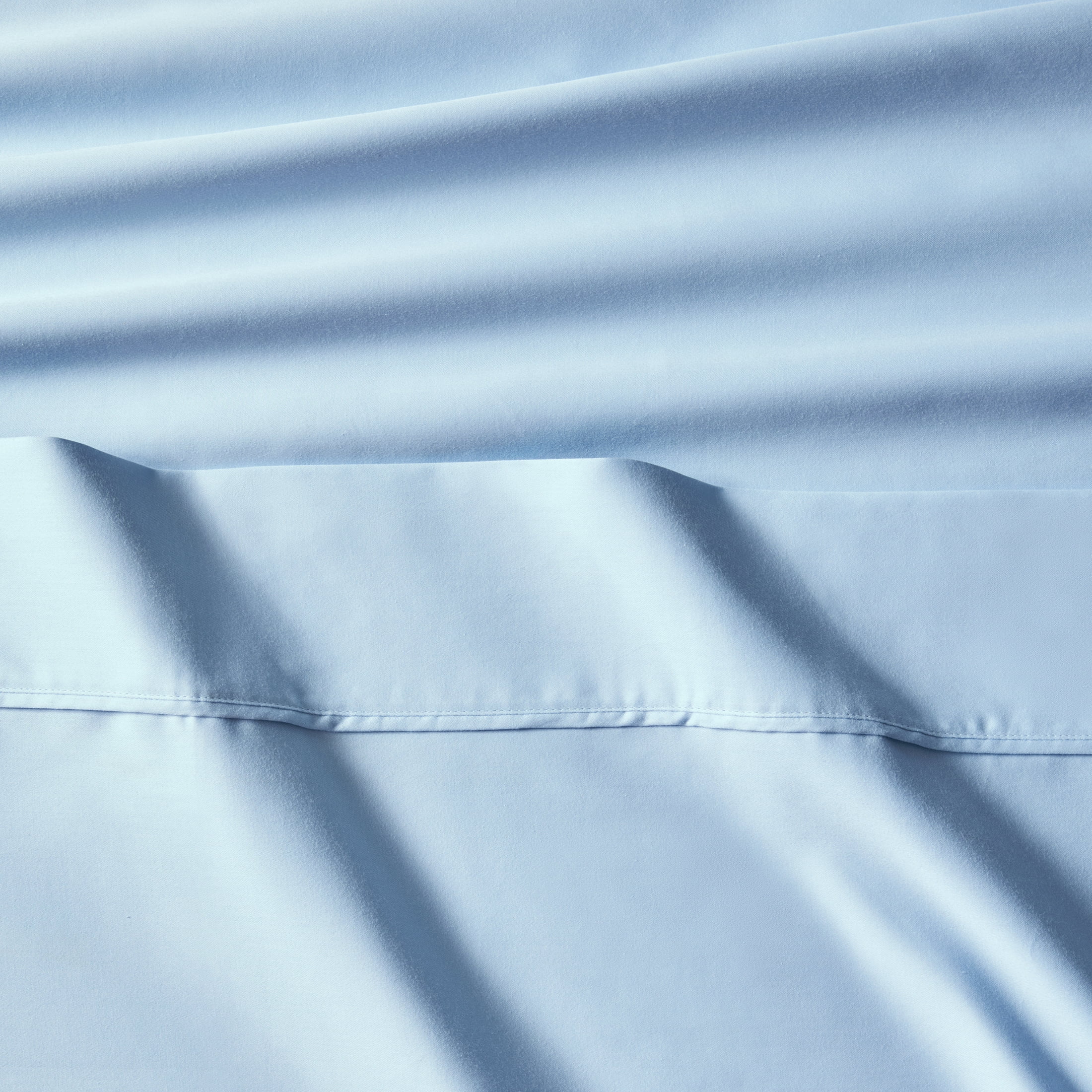 Better Homes & Gardens 4-Piece 300 Thread Count Blue Drop Cotton Sateen Bed Sheet Set, Full