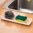 thumbnail image 4 of Yuarrent Soporte de almacenamiento para fregadero de grifo, estante organizador de secado de drenaje de doble capa, bandeja para lavar platos, Organizadores de utensilios de cocina Rosado Largo, 4 of 6