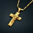 thumbnail image 5 of Lovelords Big 14K Yellow Gold Necklace Chain Christian Jewelry Jesus Crucifix Men's Cross Pendant Necklace For Men, 5 of 7
