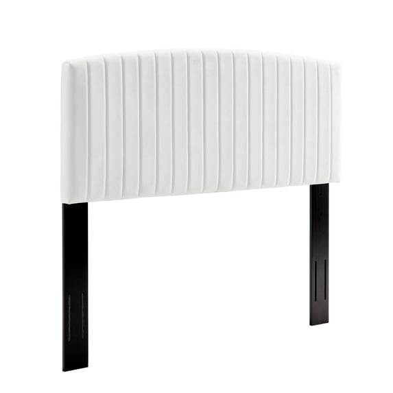 Headboard, Full Queen Size, Velvet, White, Modern Contemporary Urban Design, Bedroom Master Guest Suite
