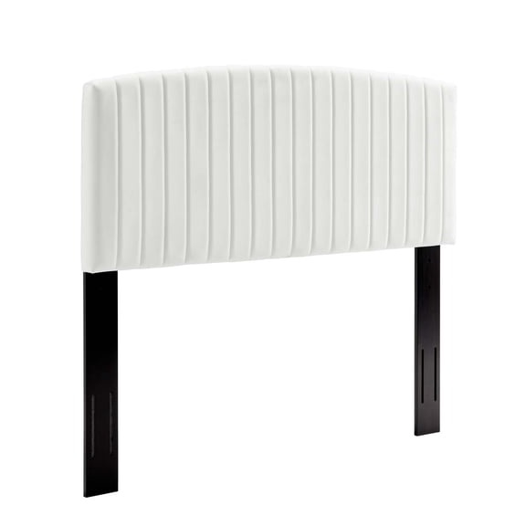 Headboard, Full Queen Size, Velvet, White, Modern Contemporary Urban Design, Bedroom Master Guest Suite
