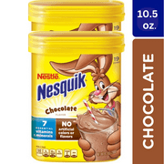 Nestle Nesquik Chocolate Flavor Powder Drink Mix, 10.5 oz.,(2 Containers)