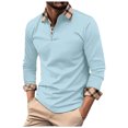 thumbnail image 1 of TSADFHJI Mens Shirts Short Sleeve 5Xl Fall Fashion Mens Athletic Long Sleeve Shirts Business Regular Fit Shirts Plaid Collared Tops with Button L Light Blue, 1 of 5