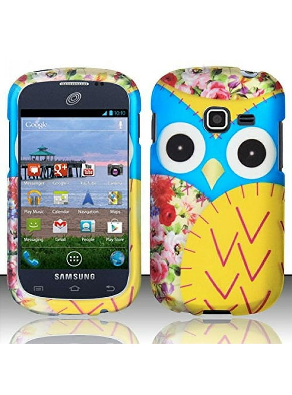Design Rubberized Hard Case for Samsung Galaxy Discover S730G - Blue Yellow Owl