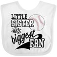 thumbnail image 3 of Inktastic Little Sister and Biggest Baseball Fan Girls Baby Bib, 3 of 4