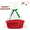 red, variant on TYMZDYN Small Woven Basket with Gift Bags and Ribbons Sturdy Baskets for Fathers Day Gifts Empty Small Rope Basket for Storage 12"X 8" X 5" Baby Toy Basket with Handles, White