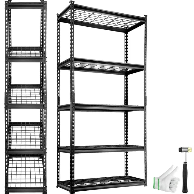 Estantería de almacenamiento VEVOR de 5 niveles, ajustable, 900 kg, negra