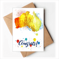 thumbnail image 1 of Australia Colorful Map Illustration Pattern Wedding Cards Congratulations Greeting Envelopes, 1 of 3