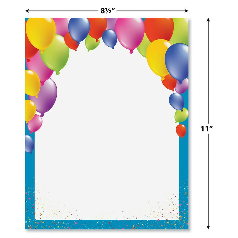 Current Birthday Balloons Letter Paper - Birthday Stationery Papers With Decorative Border Designs, Printable Holiday, Wedding, & Party Invitation Letterhead Sheets, Set of 25, 8 1/2 current-birthday-balloons-letter-paper-birthday-stationery-papers-with-decorative-border-designs-printable-holiday-wedding-party-invitation-letterhead-sheets-set-of-25-8-1-2-x-11-walmart-com