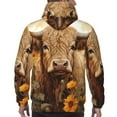thumbnail image 7 of Honeii Vintage Sunflower Cow Pattern Mens Hoodies Men's Loose Sleeve Sweatshirt,Pullover Hooded Sweatshirt for Men,Essentials Hoodie-Large, 7 of 7