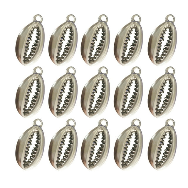 20 Unids Estilo de Playa Conchas Marinas Adornos de Dientes Accesorios de Joyería de Acero Inoxidable Colgantes de Joyería Hecha A Mano DIY