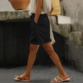 thumbnail image 2 of GUACER Women's Linen Shorts Fashion Bermuda Drawstring Pockets with Hollow Side Beach Shorts, 2 of 9