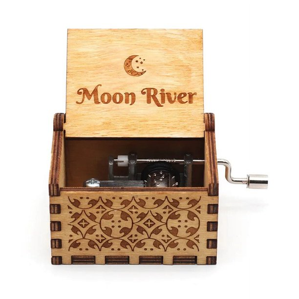 Caja de música con manivela de madera, tema de Anime, Reina, Parque jurásico, padrino, decoración del hogar, regalo de cumpleaños y Navidad