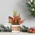 thumbnail image 7 of Christmas Tree 11.81inch Christmas Table Decoration Red Christmas Centerpieces for Tables Mini Christmas Tree Artificial Plants Pines Needles Pines Cones Berries Decoration for Mantel Decor, 7 of 7
