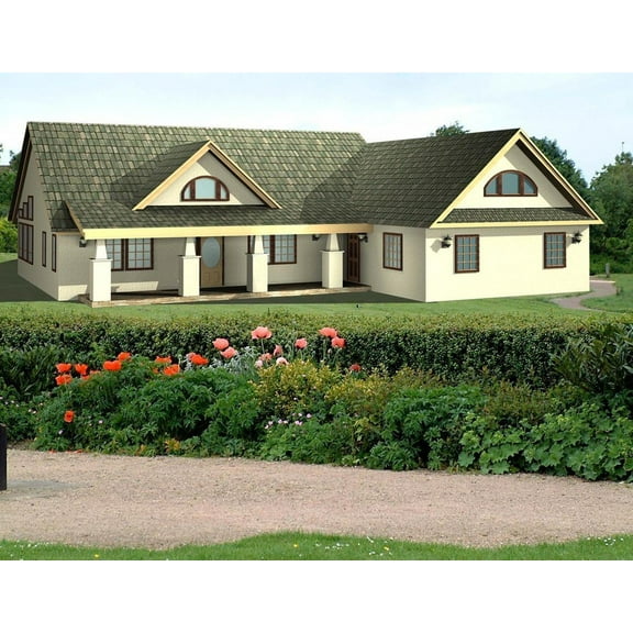 001-2113: Ranch ICF 2 Bed, 3 Bath Luxury Home Plan, 2427 Sq Ft: Full Blueprints with License to Build by Home Plan Marketplace - Lesuto