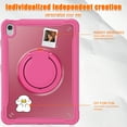 thumbnail image 6 of Dteck for iPad 10th Generation Case, iPad 10.9" 10th Gen 2022 Case for Kids, Heavy Duty Drop Protection Shockproof Rugged Cover with Shoulder Strap + Rotating Handle Stand Screen Protector,Rose, 6 of 9