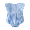 thumbnail image 4 of Gubotare 4th of July Bodysuits for Girls Baby Birthday Outfit Girl Romper Cute Embroidered Letter Tshirt Romper Clothes 0 3 6 9 12 18 24 Months (Light Blue,Size 3-6 Months), 4 of 8