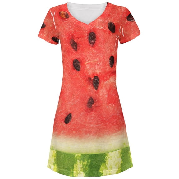 Watermelon Seeds Summer All Over Juniors Beach Cover-Up Dress