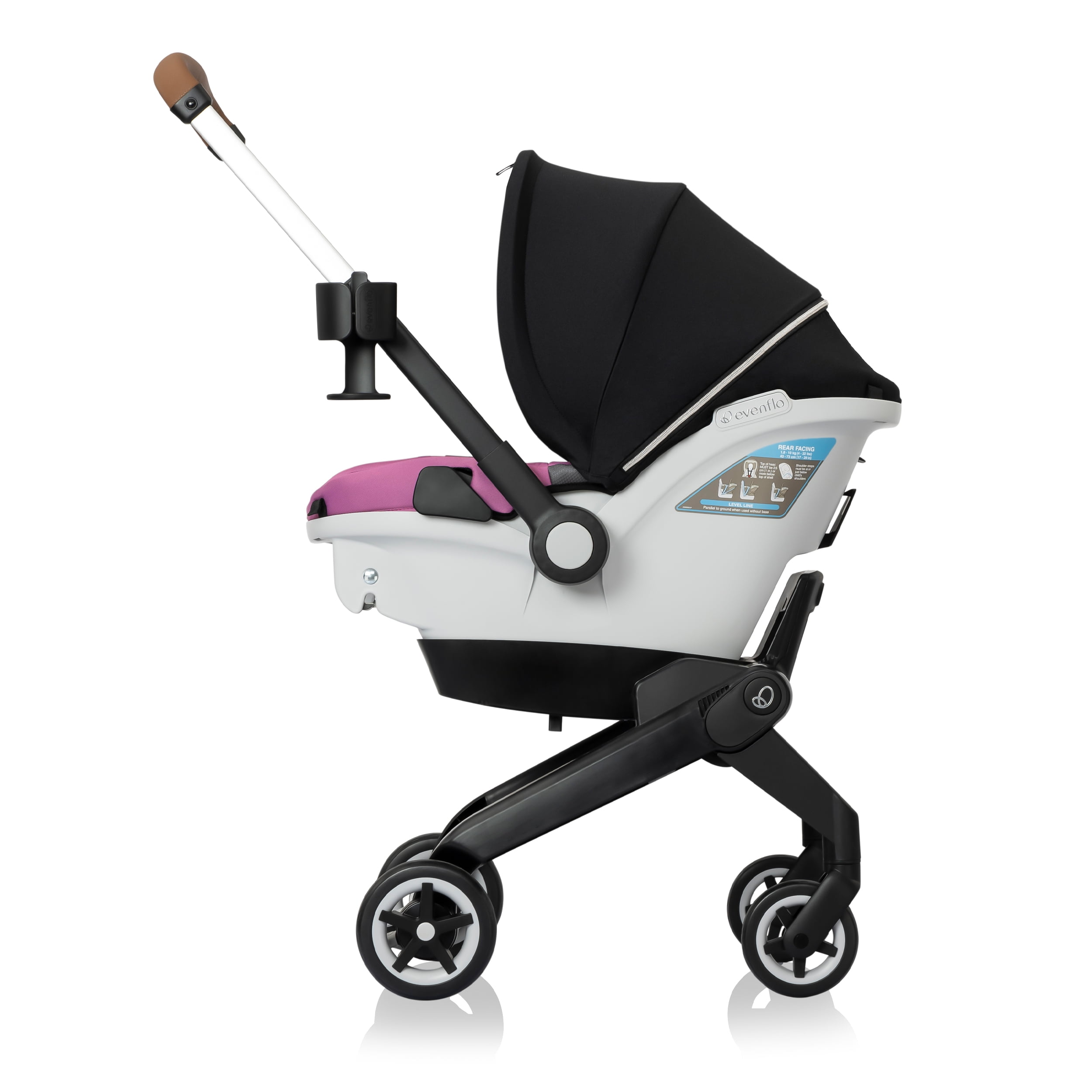 Pink and gold car seat and stroller hotsell