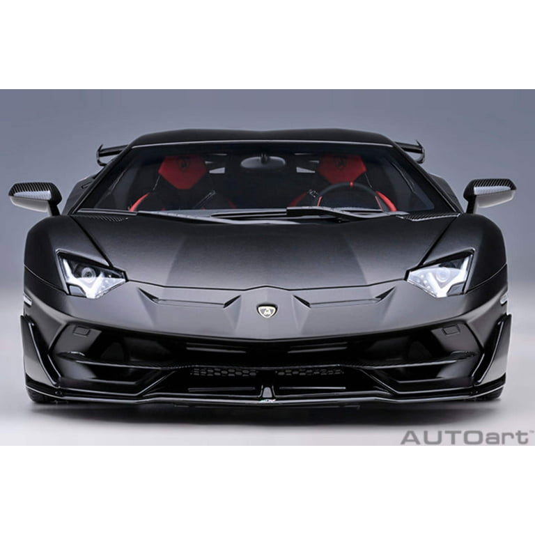 Lamborghini Aventador SVJ Nero Nemesis Matt Black 1/18 Model Car