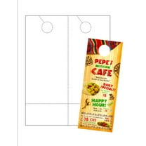 Blank Door Hanger w Coupon (No-Tear), 2-UP on 8.5"x 11" Wh 8-Mil Paper - 25 Shts