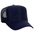thumbnail image 2 of OTTO CAP 5 Panel High Crown Mesh Back Trucker Hat, Polyester Foam Front, Navy, 6PCS Set Pack, 2 of 7