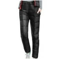 thumbnail image 1 of Yuyuzo Women's Quilted Pants Elastic Waist Straight Leg Solid Color Warm Puffer down Pants Winter Trousers, 1 of 6