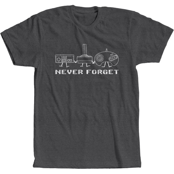 Never Forget Gaming Controllers Retro Vintage Old School T-Shirt