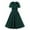 Green, variant on XFLWAM Women's V Neck Wrap High Waist Solid Retro 40s 50s 60s Vintage Dress A-Line Swing Tea Cocktail Party Dress