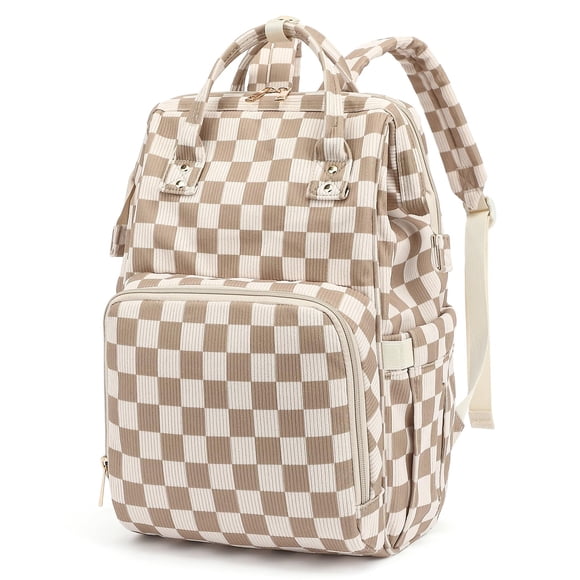 Mochila para pañales de bebé Dezcrab, gran capacidad, color marrón
