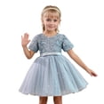 thumbnail image 4 of HXWCHs Robe en Coton Robe de Fête Brillante Robe de Concours en Couches pour Célébrations Estivales et Gris 7-8 Ans, 4 of 4