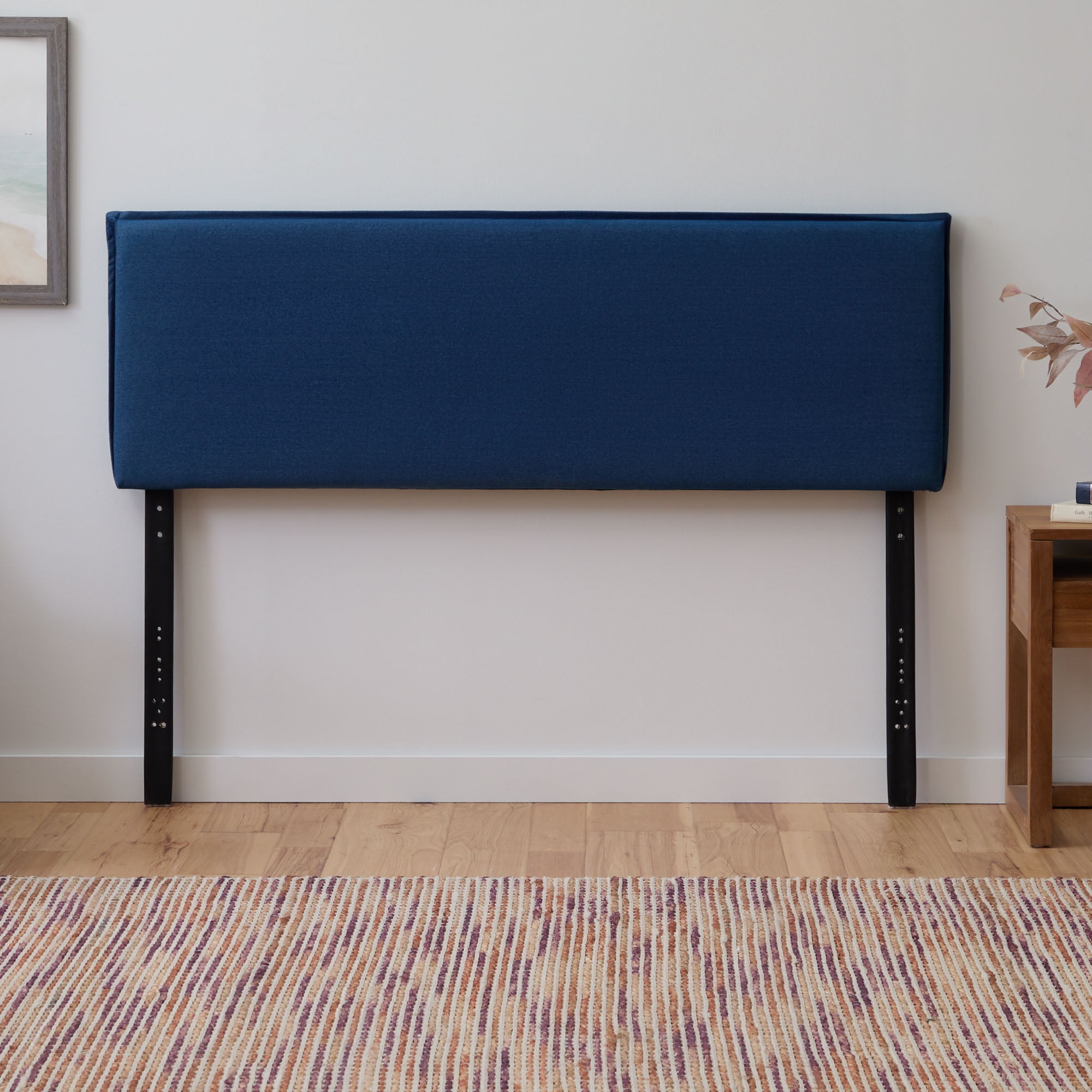Rest Haven Savannah Pillow Upholstered Headboard, King, Navy