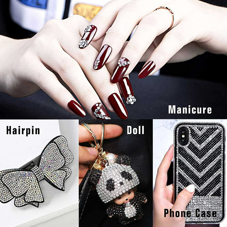 Nail Art Rhinestones， Crystal Flatback Round Glass Gems， for Nails Clothes  Shoes Bags Decoration 