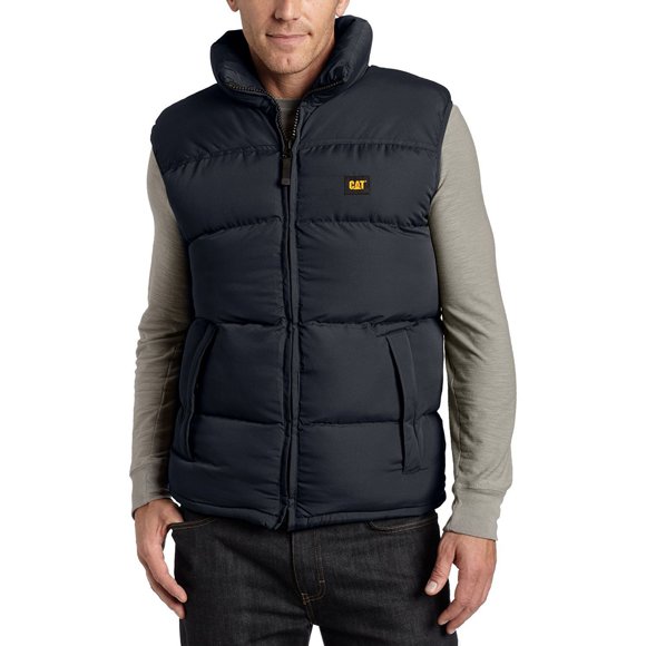 Caterpillar Men's Arctic Zone Insulated Puffer Vest with Water Resistant Finish, Quilted Body, and Secure Pockets, Navy, 3X Large