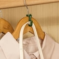 thumbnail image 6 of 10-Pack Plastic Hanger Connection Hooks, Stackable Multifunctional Hooks for Dorm & Wardrobe, Green White, 1.5x1.38x0.79in, Space-Saving, 6 of 6
