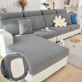 thumbnail image 2 of 2024 Sofa Cover  Anti-Slip L Shape Sectional Couch Slipcover  Stretch Couch Cushion Chaise Cover (Ivory White  M Size Back Cover ), 2 of 9
