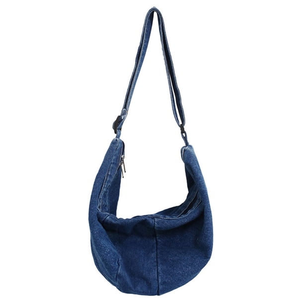Bolso Masa Informal Unisex Bolso Diario Mezclilla Gran Capacidad para Pareja (azul Oscuro)