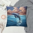 thumbnail image 2 of Chilfamy Dolphin Ocean Surrealistic Pillow Covers for Couch Sofa Indoor Outdoor 1PC 18x18in, 2 of 5